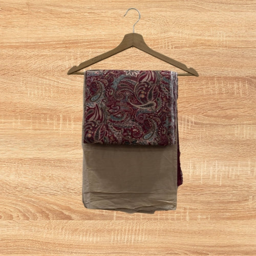 Punjabi Cotton Printed Suit Maroon Color